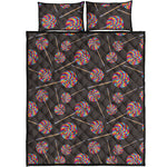 Colorful Swirl Lollipop Pattern Print Quilt Bed Set