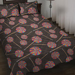 Colorful Swirl Lollipop Pattern Print Quilt Bed Set