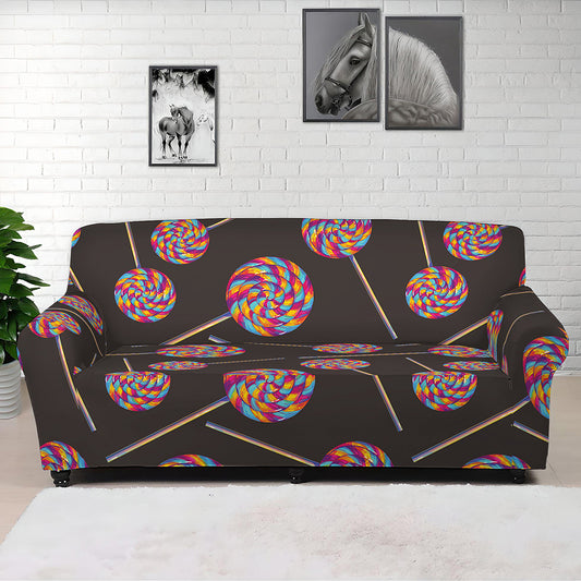 Colorful Swirl Lollipop Pattern Print Sofa Cover
