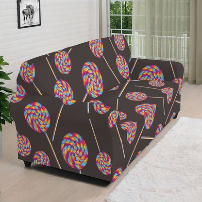 Colorful Swirl Lollipop Pattern Print Sofa Cover