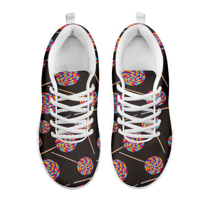 Colorful Swirl Lollipop Pattern Print White Sneakers