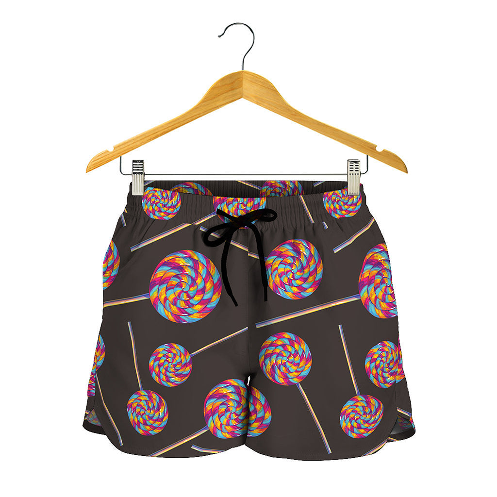 Colorful Swirl Lollipop Pattern Print Women's Shorts