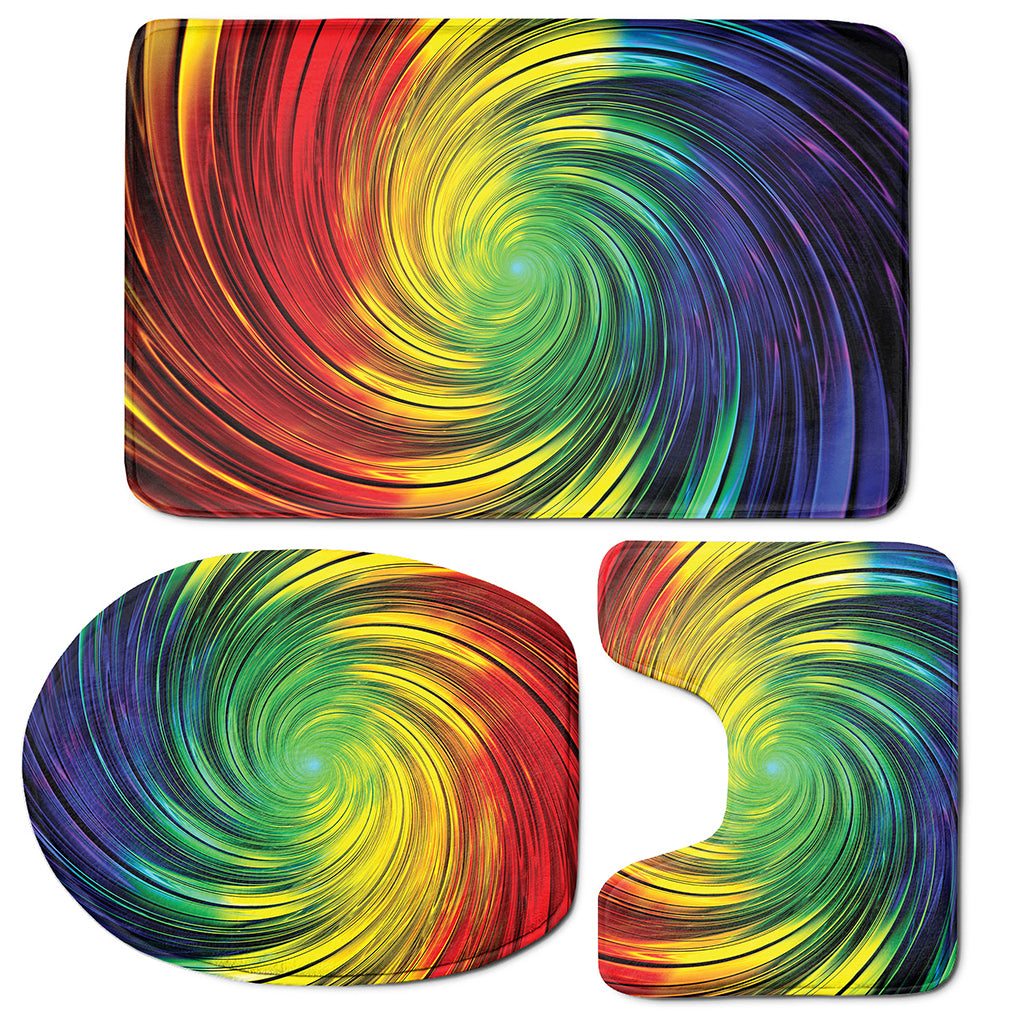 Colorful Swirl Print 3 Piece Bath Mat Set