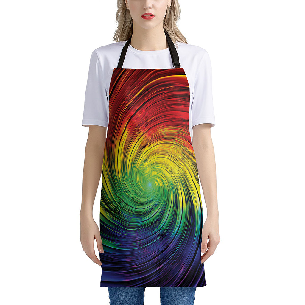 Colorful Swirl Print Apron