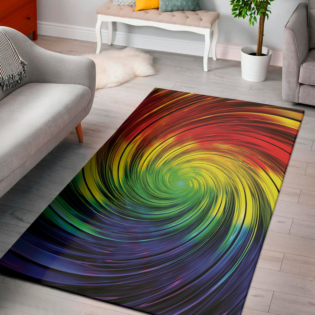 Colorful Swirl Print Area Rug