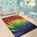 Colorful Swirl Print Area Rug