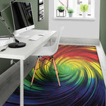 Colorful Swirl Print Area Rug