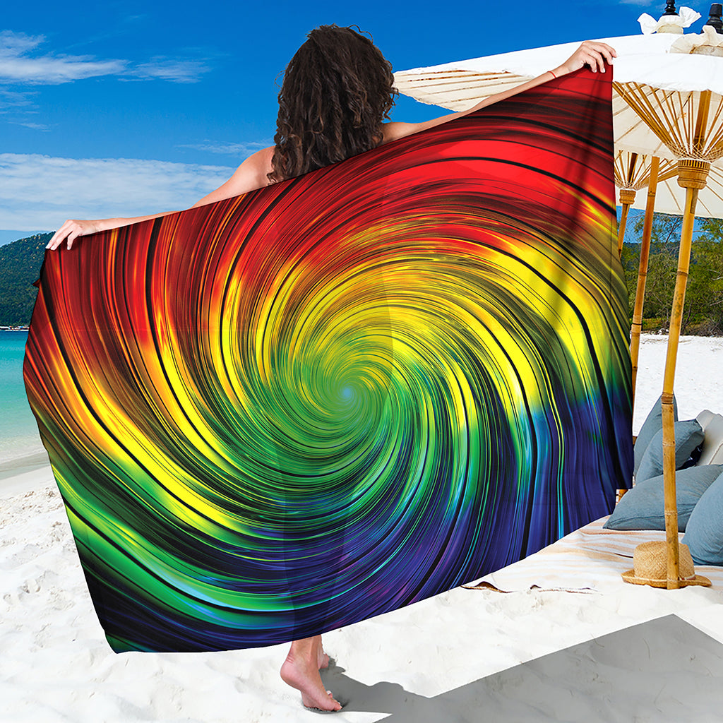 Colorful Swirl Print Beach Sarong Wrap