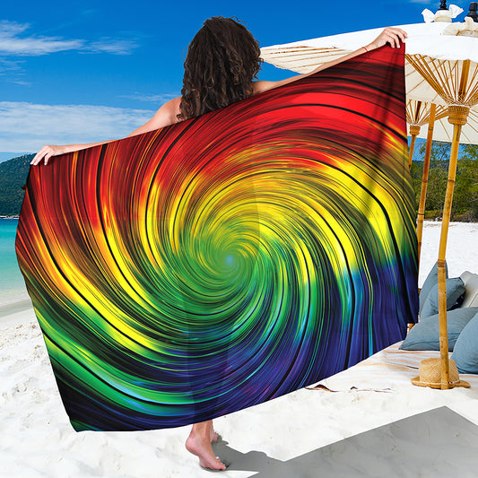 Colorful Swirl Print Beach Sarong Wrap