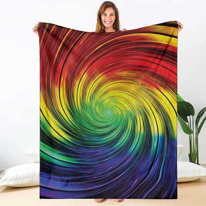 Colorful Swirl Print Blanket