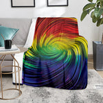 Colorful Swirl Print Blanket