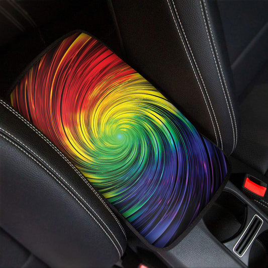 Colorful Swirl Print Car Center Console Cover