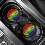 Colorful Swirl Print Car Coasters