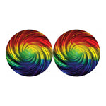 Colorful Swirl Print Car Coasters