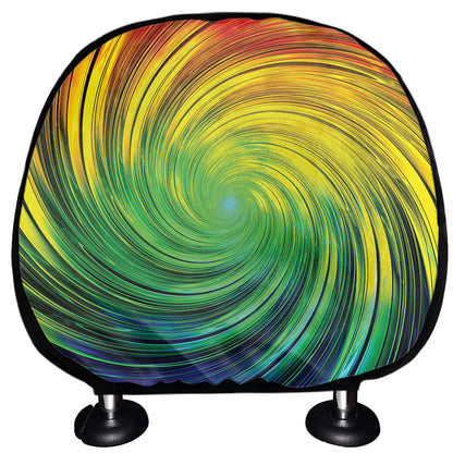 Colorful Swirl Print Car Headrest Covers