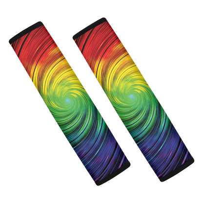 Colorful Swirl Print Car Seat Belt Covers
