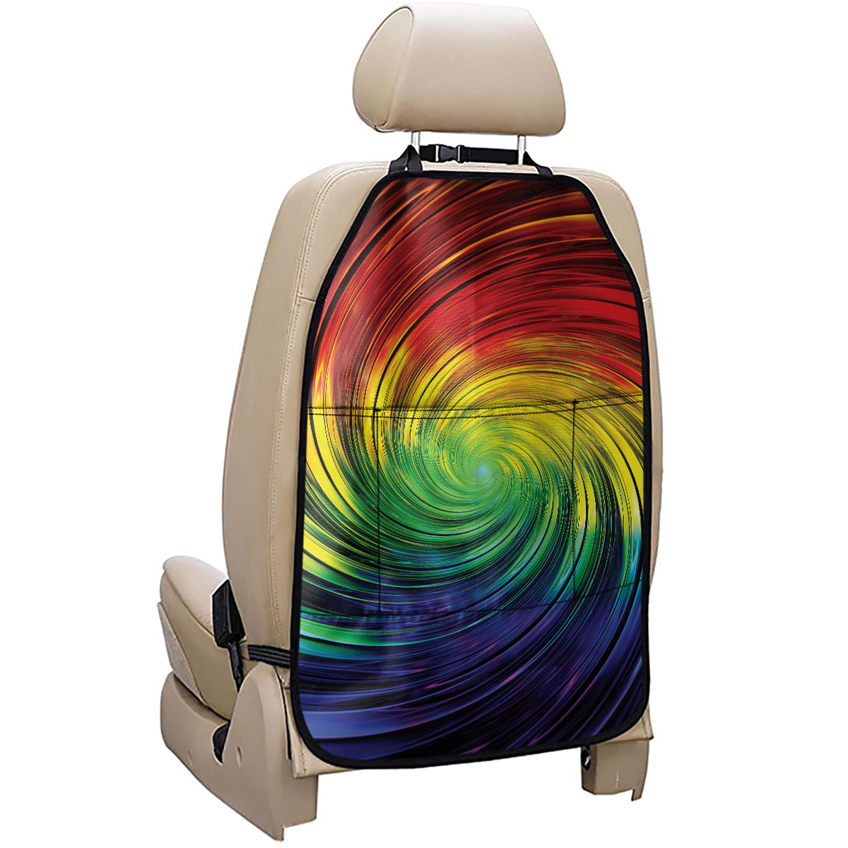 Colorful Swirl Print Car Seat Organizers