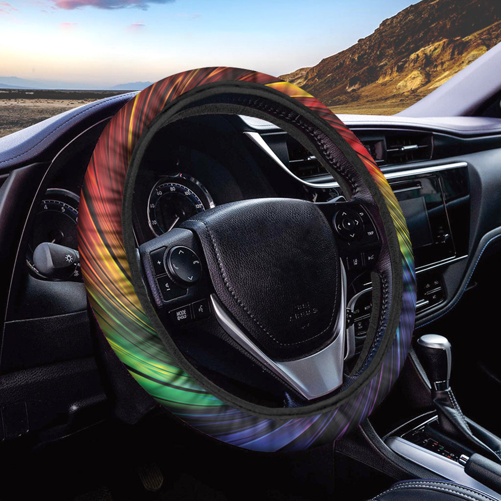 Colorful Swirl Print Car Steering Wheel Cover