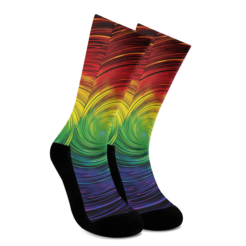 Colorful Swirl Print Crew Socks