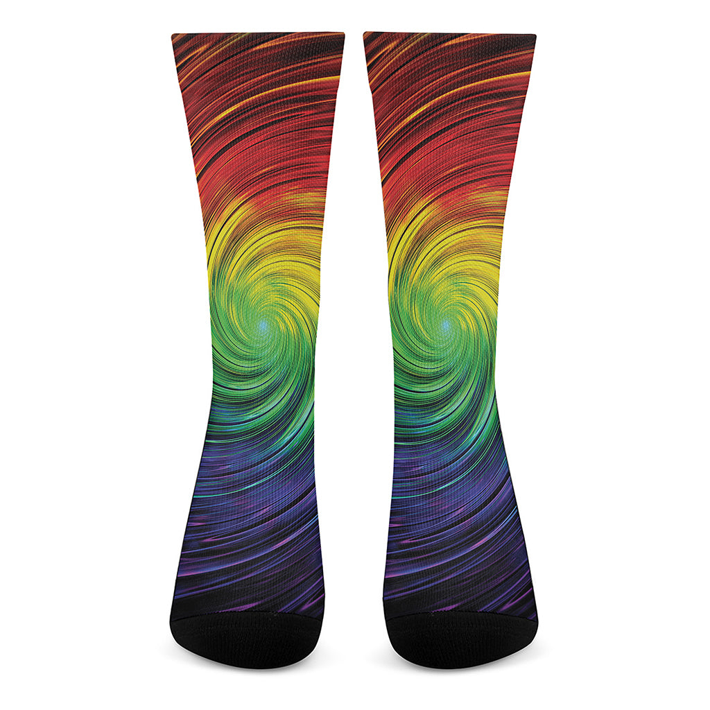 Colorful Swirl Print Crew Socks