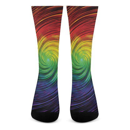 Colorful Swirl Print Crew Socks