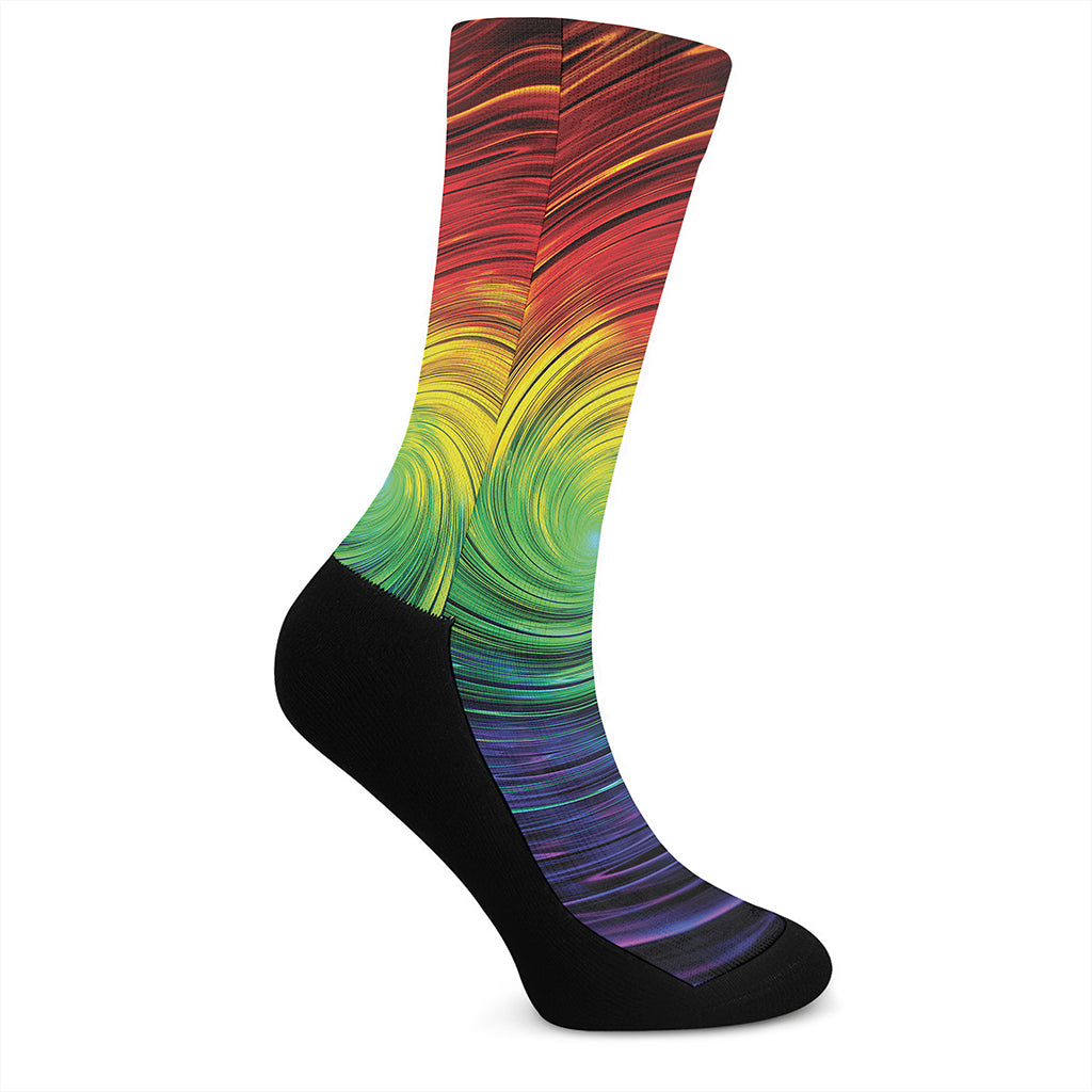 Colorful Swirl Print Crew Socks