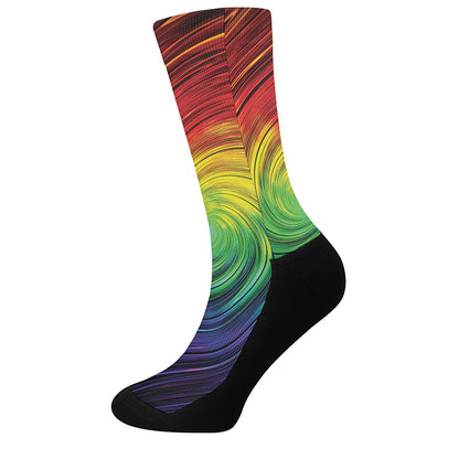 Colorful Swirl Print Crew Socks