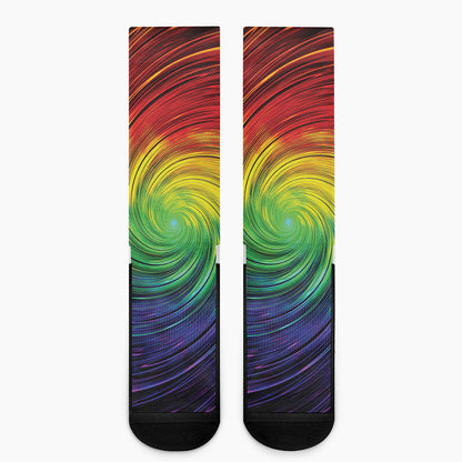 Colorful Swirl Print Crew Socks