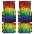 Colorful Swirl Print Front and Back Car Floor Mats