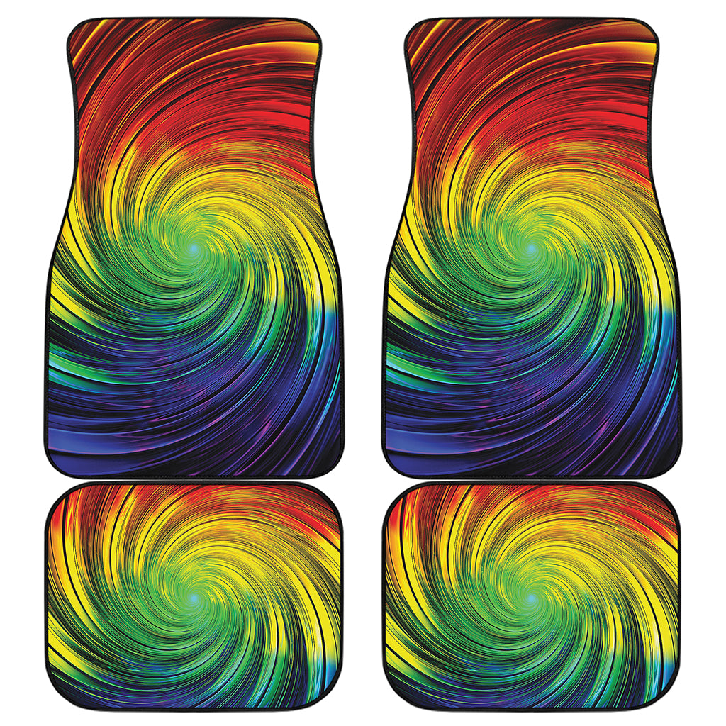 Colorful Swirl Print Front and Back Car Floor Mats