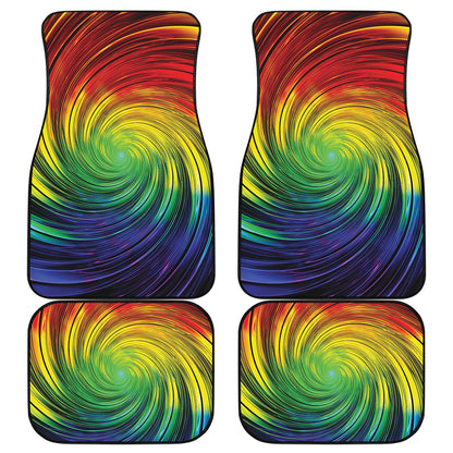 Colorful Swirl Print Front and Back Car Floor Mats