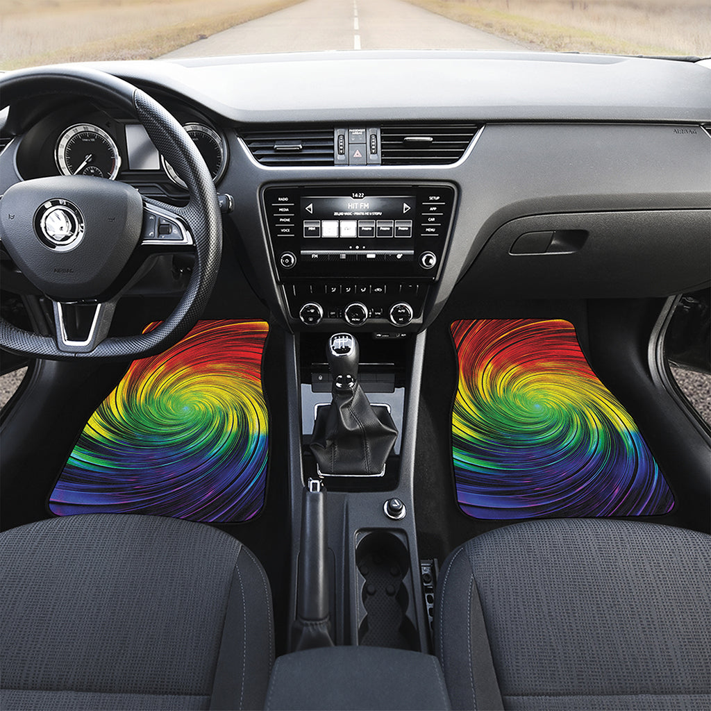Colorful Swirl Print Front and Back Car Floor Mats