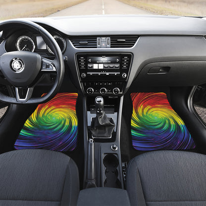 Colorful Swirl Print Front and Back Car Floor Mats
