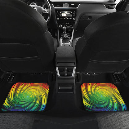 Colorful Swirl Print Front and Back Car Floor Mats