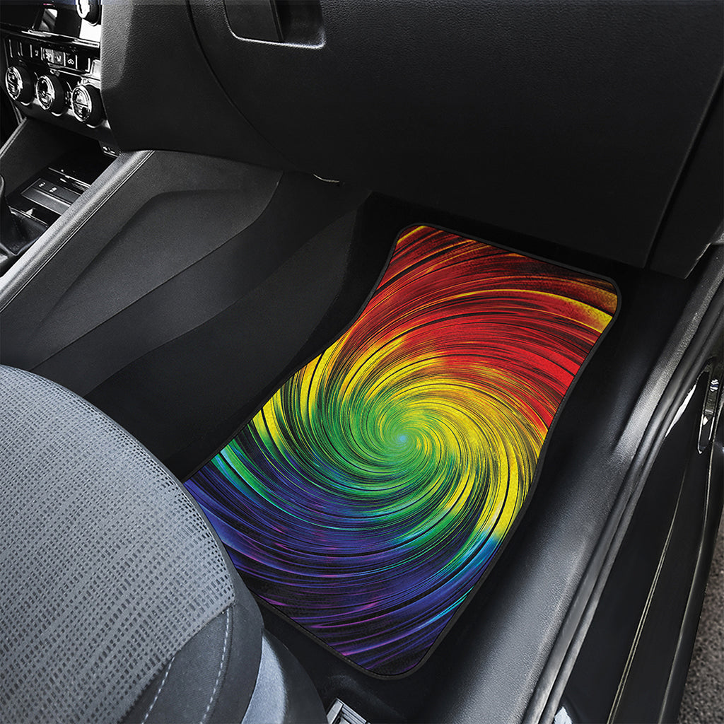 Colorful Swirl Print Front and Back Car Floor Mats
