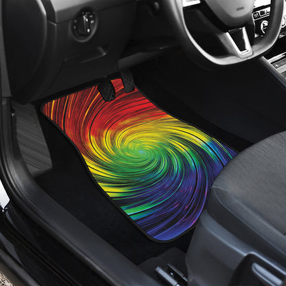 Colorful Swirl Print Front Car Floor Mats