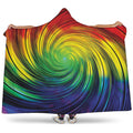 Colorful Swirl Print Hooded Blanket