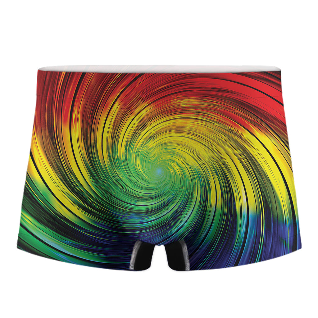 Colorful Swirl Print Men's Boxer Briefs