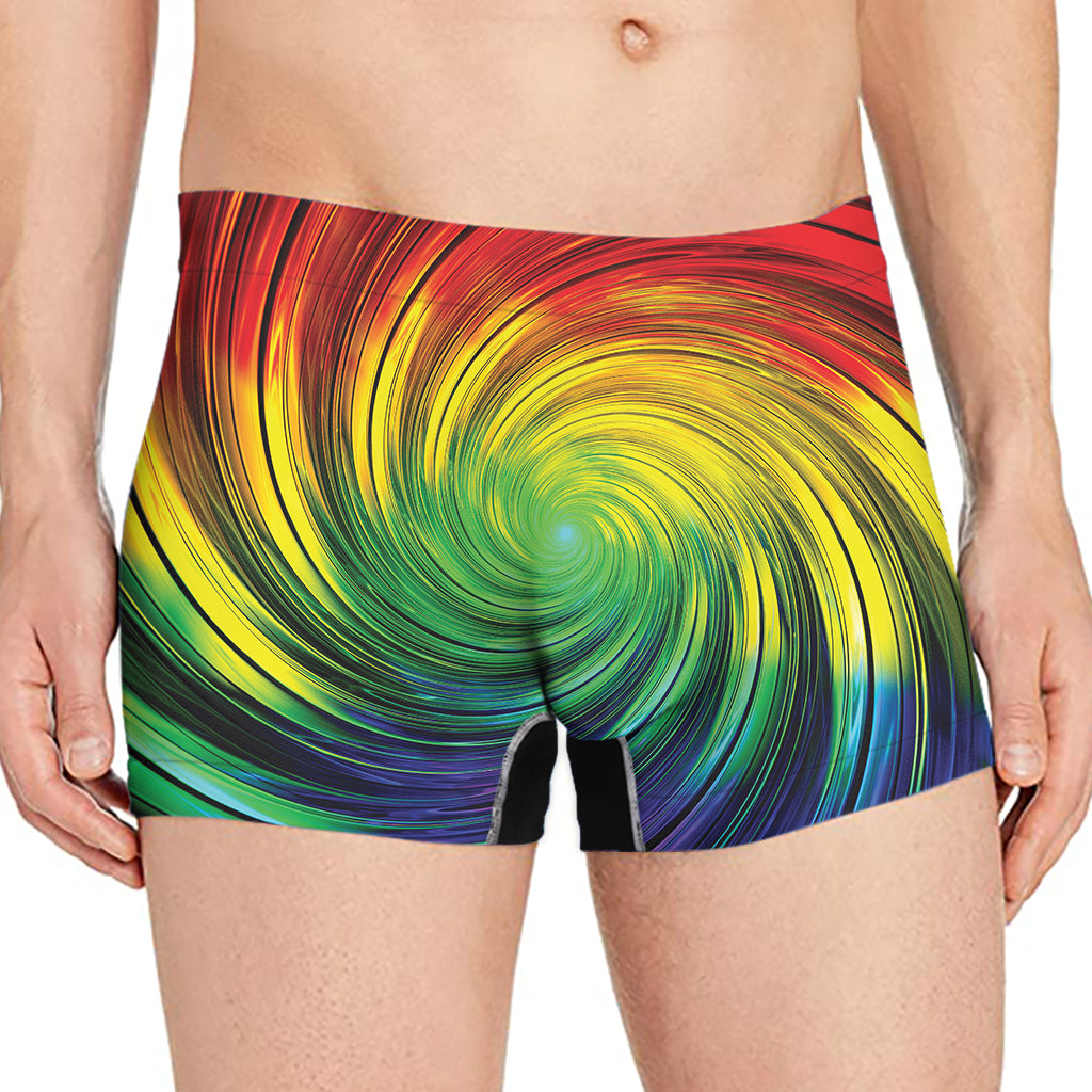 Colorful Swirl Print Men's Boxer Briefs