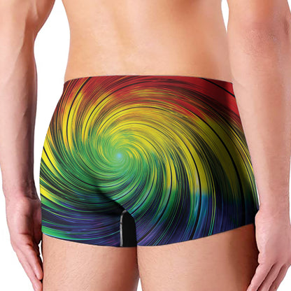 Colorful Swirl Print Men's Boxer Briefs