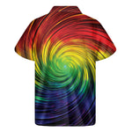 Colorful Swirl Print Men's Short Sleeve Shirt