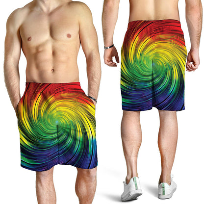 Colorful Swirl Print Men's Shorts