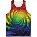 Colorful Swirl Print Men's Tank Top