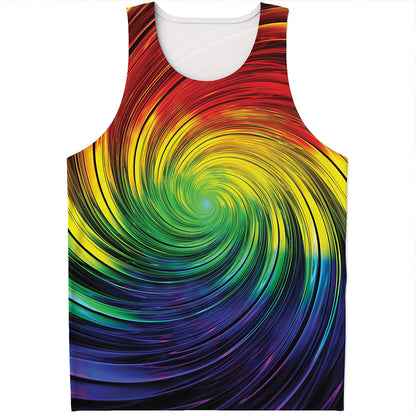 Colorful Swirl Print Men's Tank Top