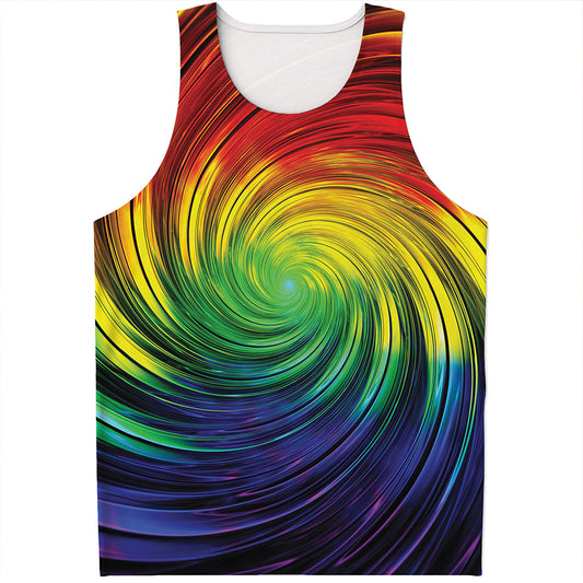Colorful Swirl Print Men's Tank Top