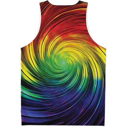 Colorful Swirl Print Men's Tank Top