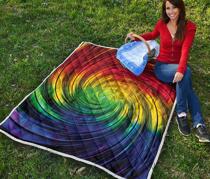 Colorful Swirl Print Quilt