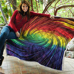 Colorful Swirl Print Quilt