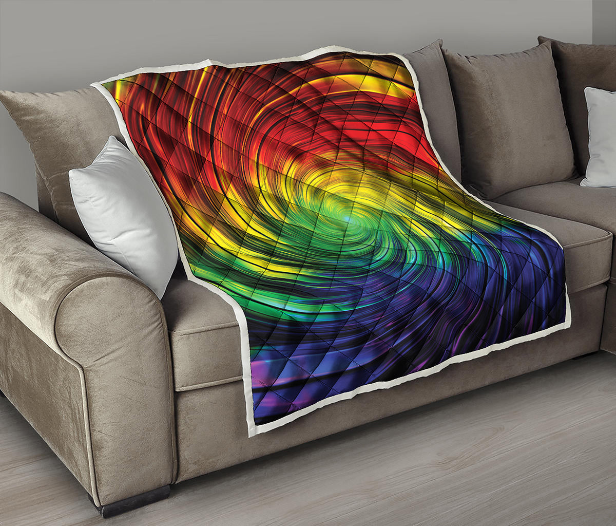 Colorful Swirl Print Quilt