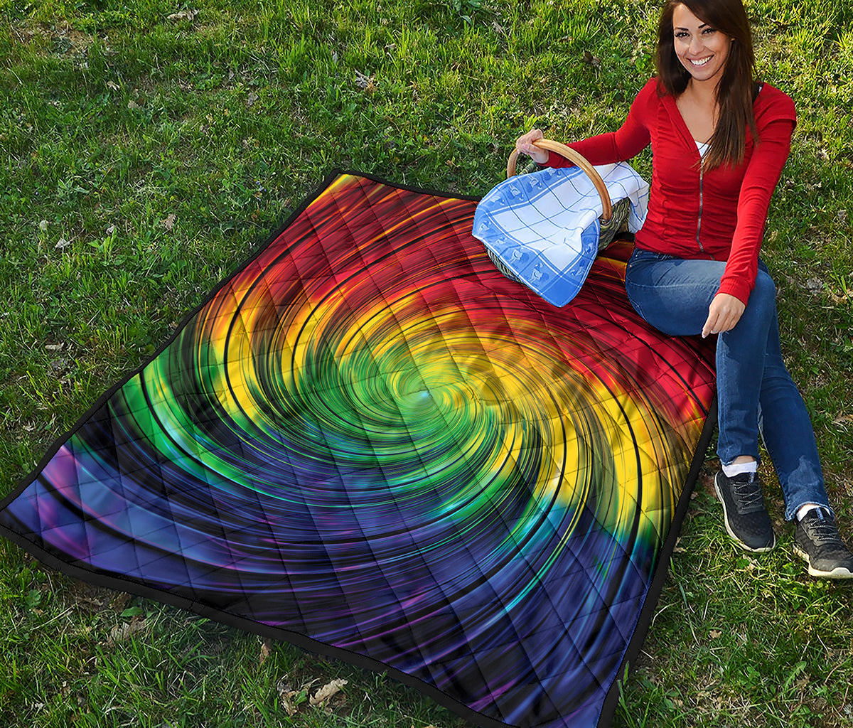 Colorful Swirl Print Quilt